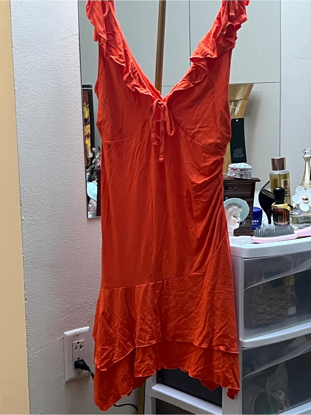 wild fable Orange Ruffle Mini Dress